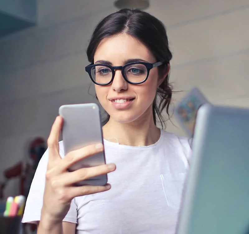 Woman Looking at Phone Woman Looking at Phone