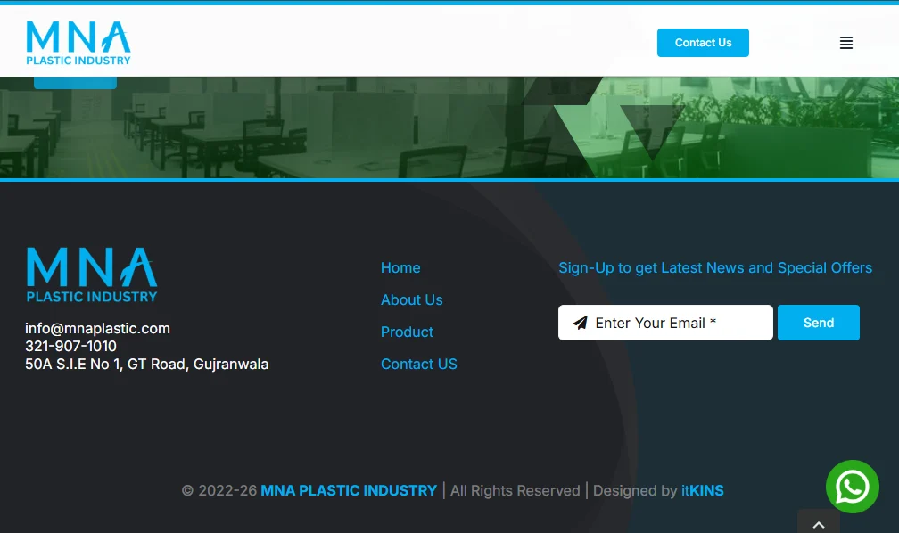 Business Website Development – MNA Plastic Industry