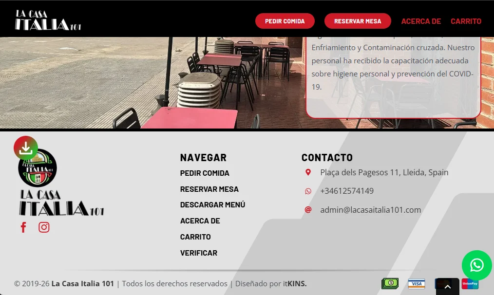 Restaurant Website Development – LaCasaItalia101