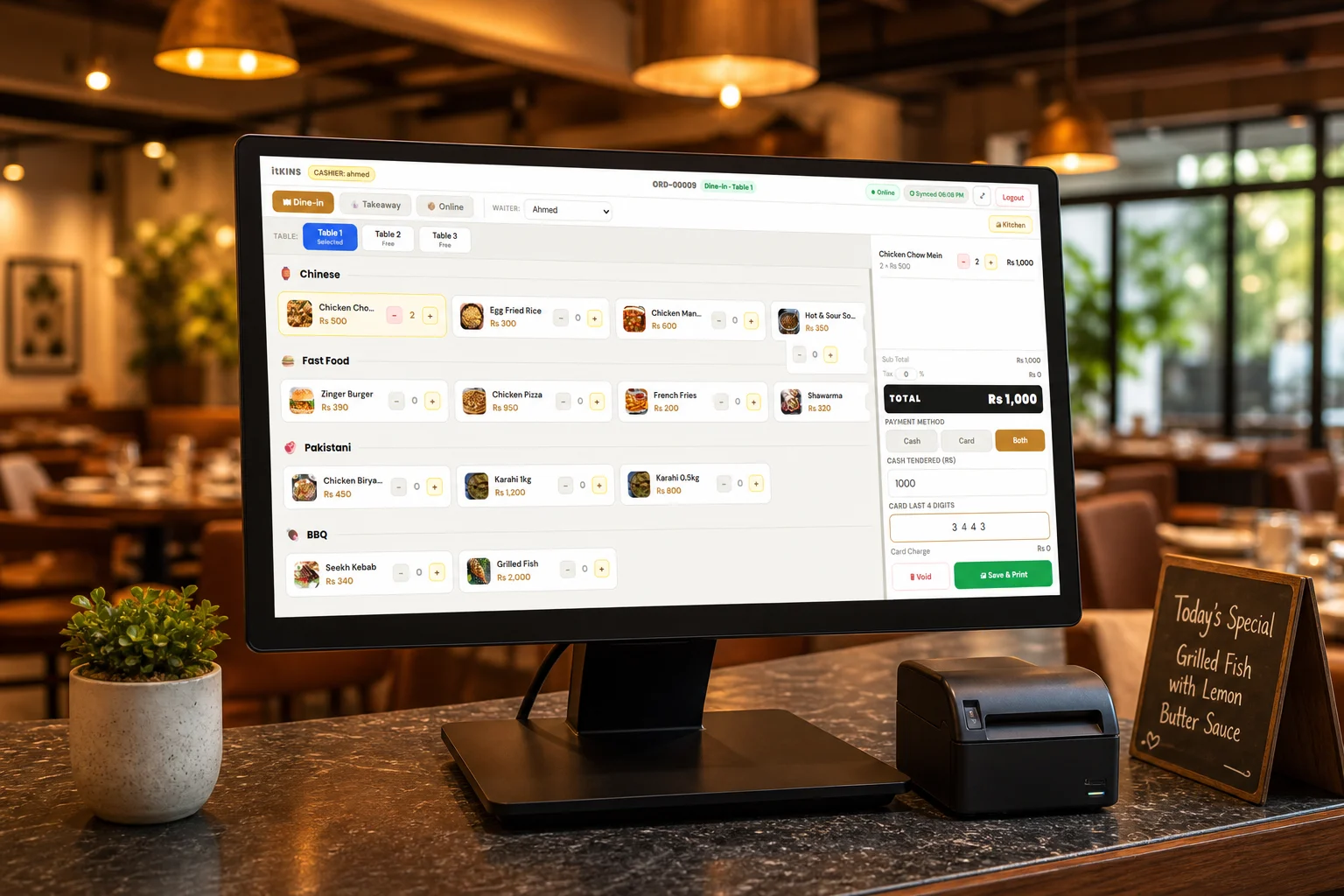 Best restaurant POS software in Pakistan — itKINS table management and billing dashboard