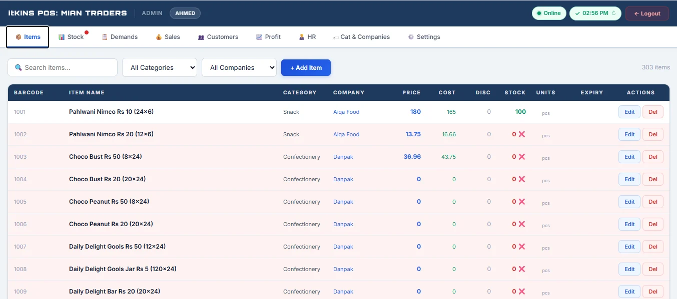Admin Panel POS